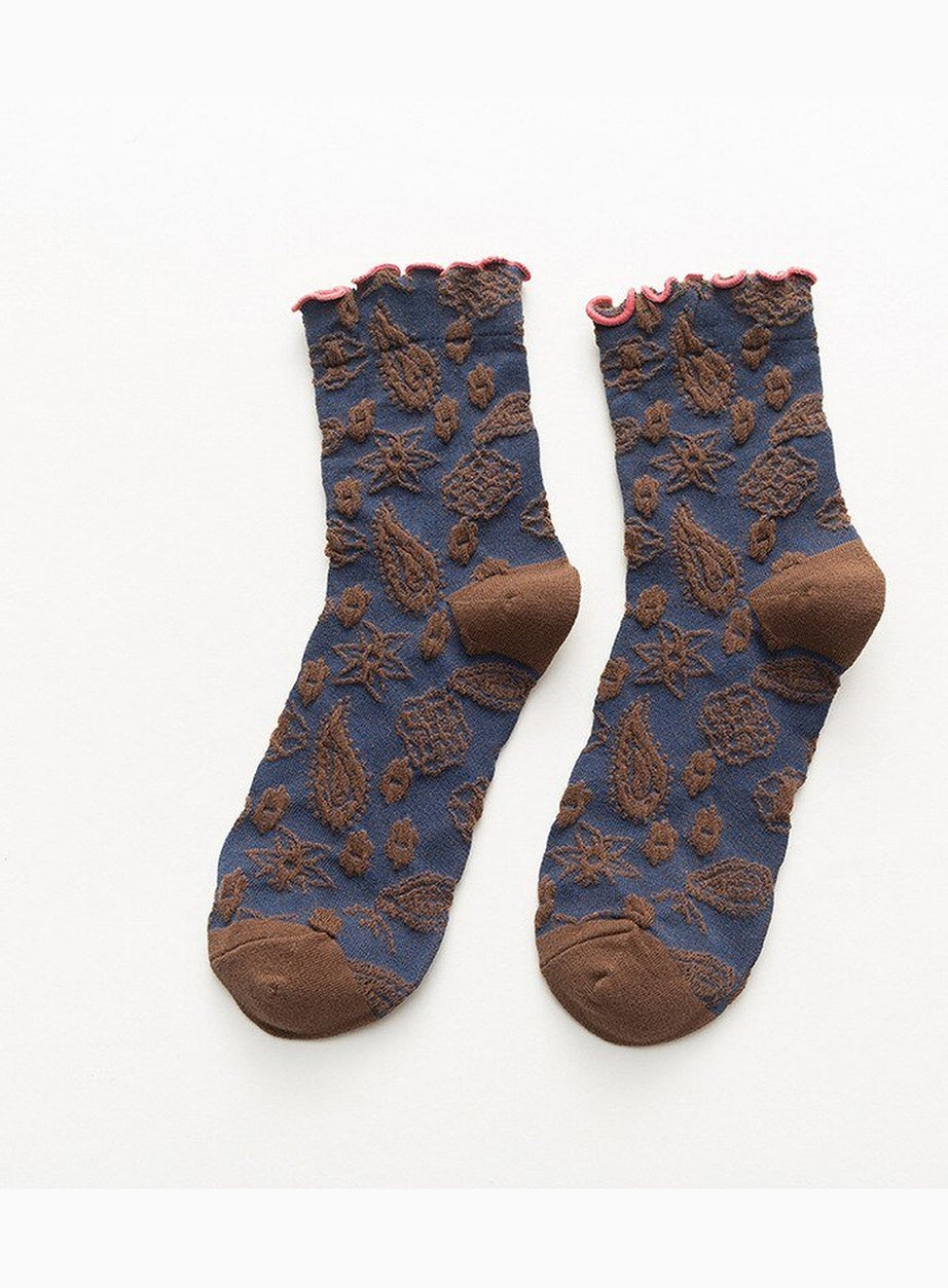 Y2k Lace Ruffle Embroidery Socks