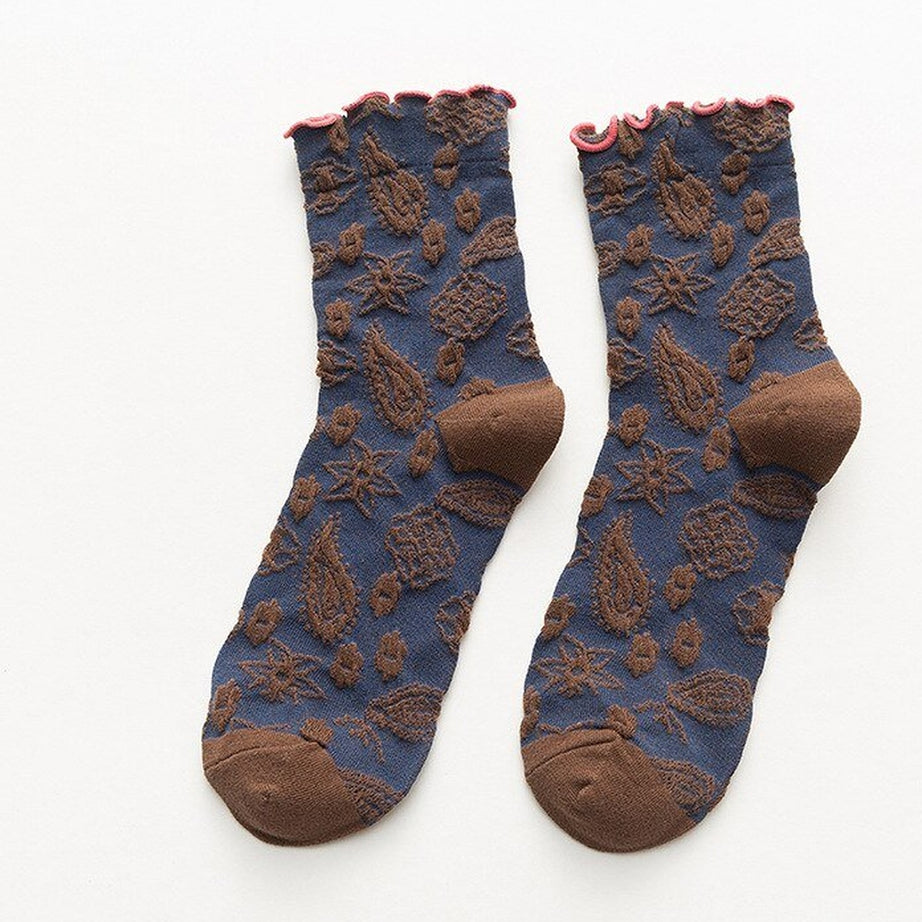 Y2k Lace Ruffle Embroidery Socks