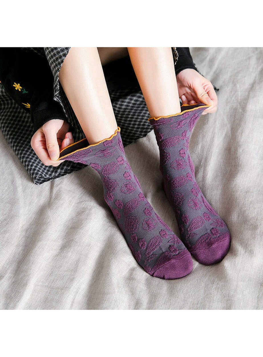 Y2k Lace Ruffle Embroidery Socks