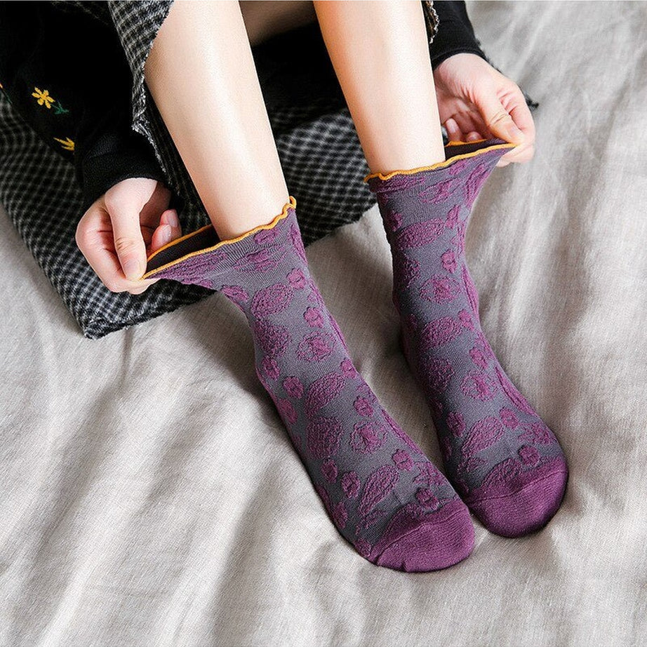 Y2k Lace Ruffle Embroidery Socks