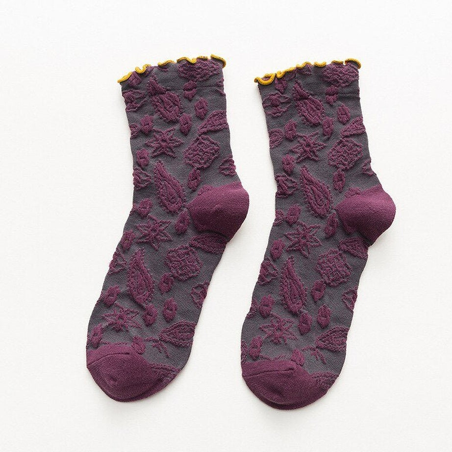 Y2k Lace Ruffle Embroidery Socks