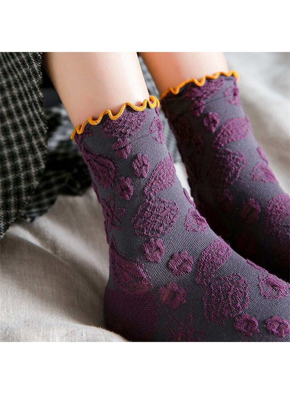 Y2k Lace Ruffle Embroidery Socks