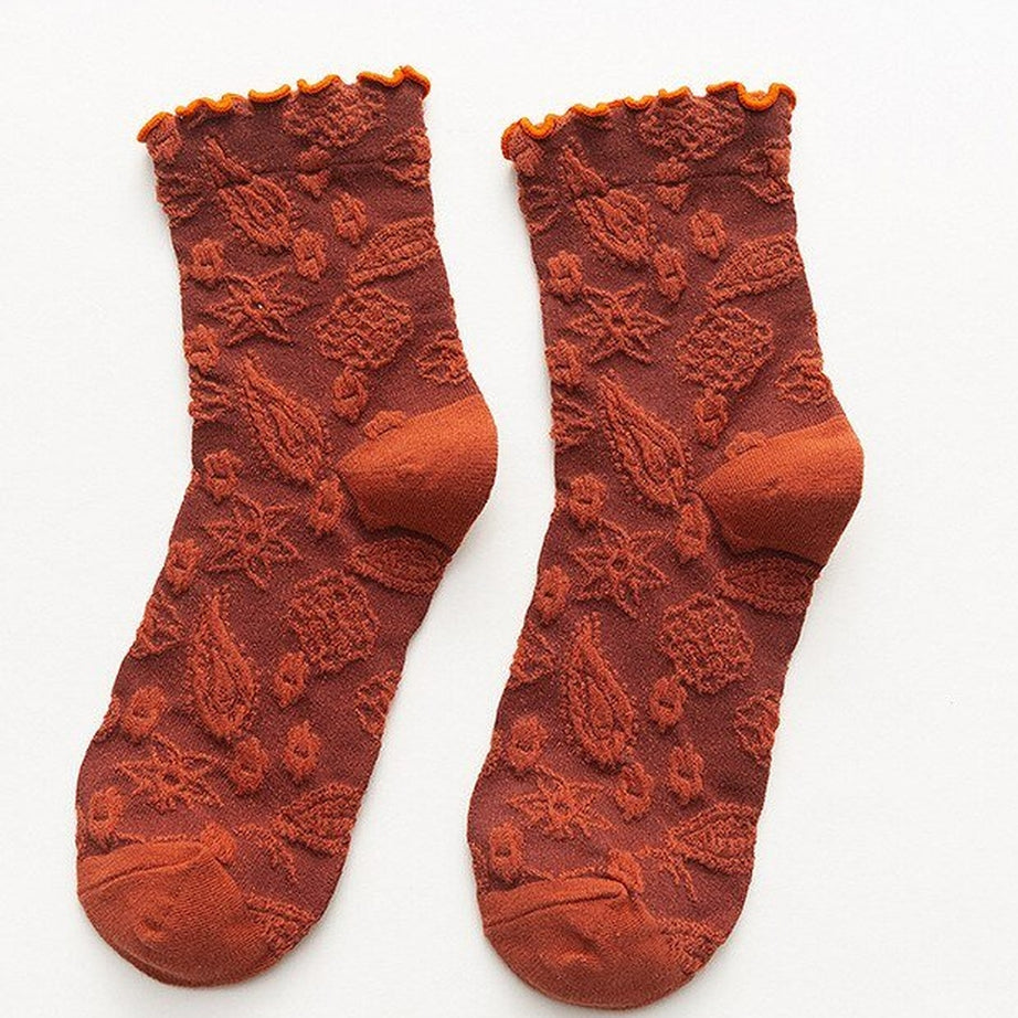Y2k Lace Ruffle Embroidery Socks