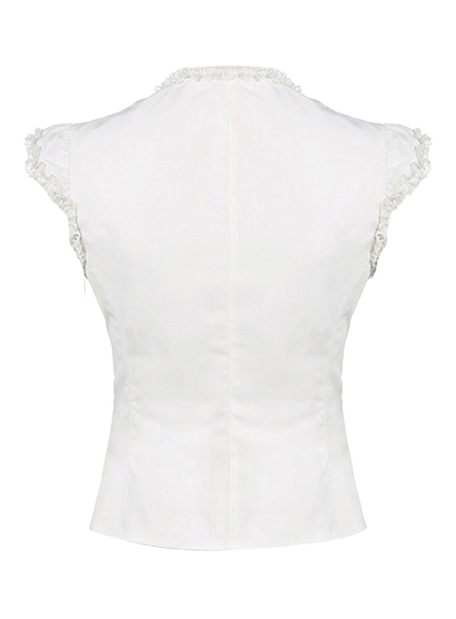 Y2k Lace Trim Cross Tie-up Tank Top