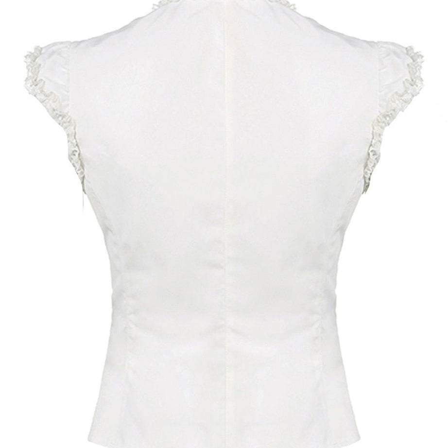 Y2k Lace Trim Cross Tie-up Tank Top