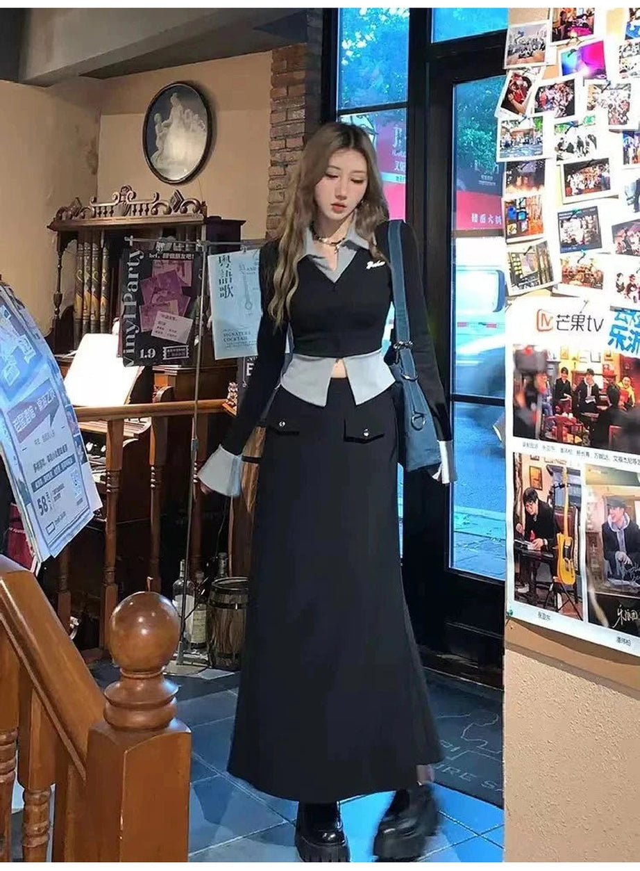 Y2k Lapel Collar Knit Cardigan