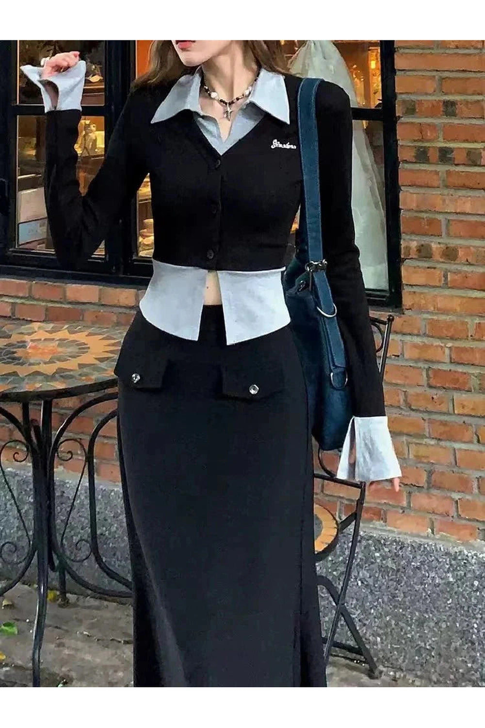 Y2k Lapel Collar Knit Cardigan