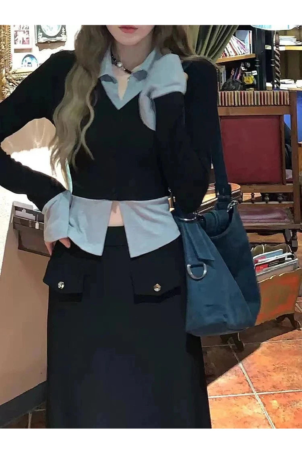 Y2k Lapel Collar Knit Cardigan