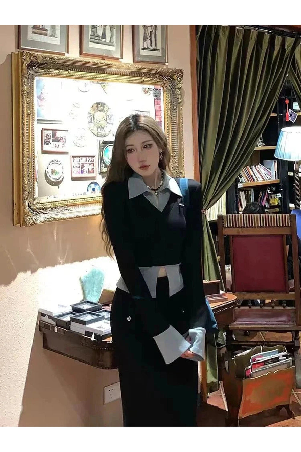 Y2k Lapel Collar Knit Cardigan