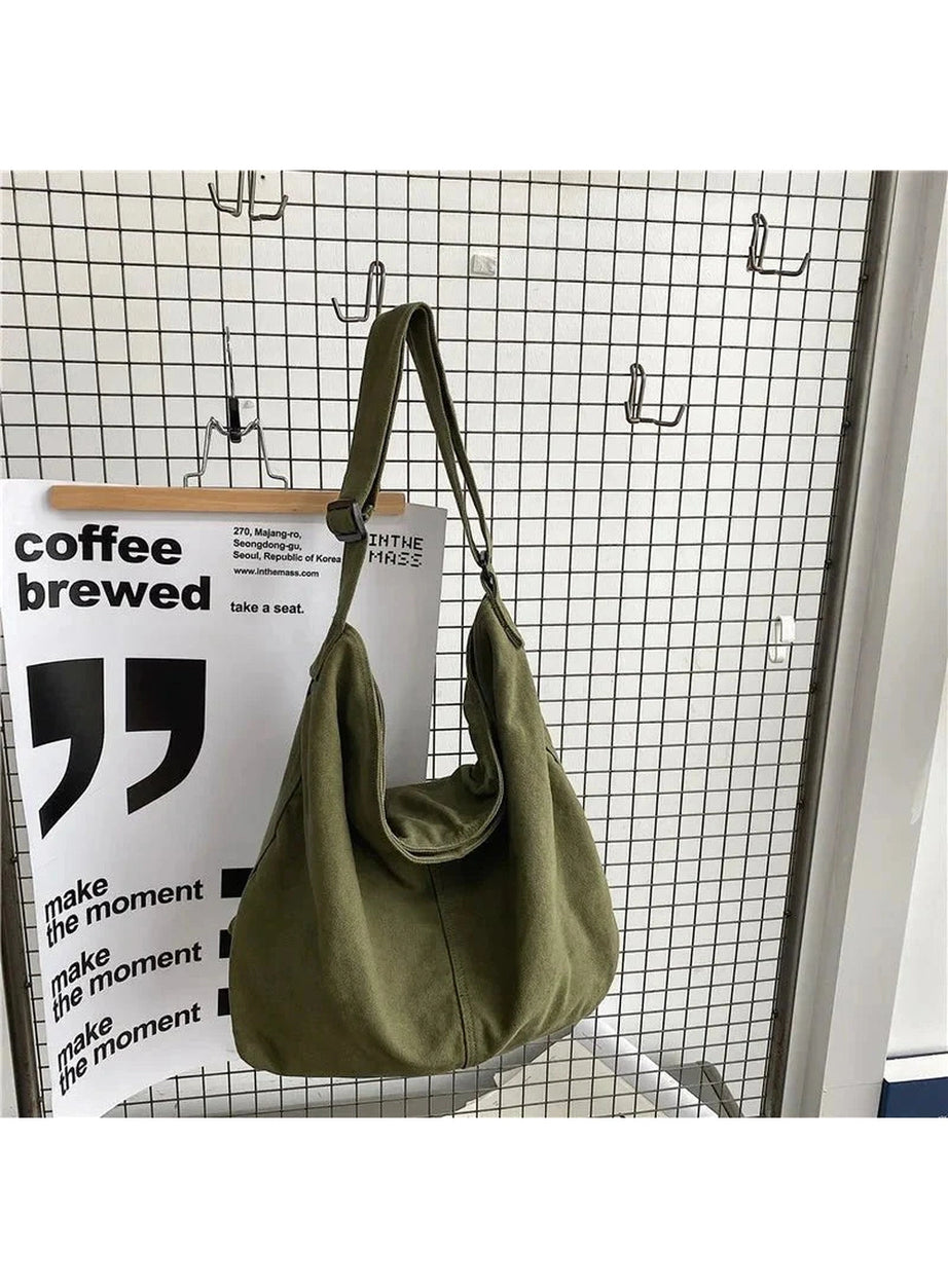 Y2k Large Canvas Shopper Handbags