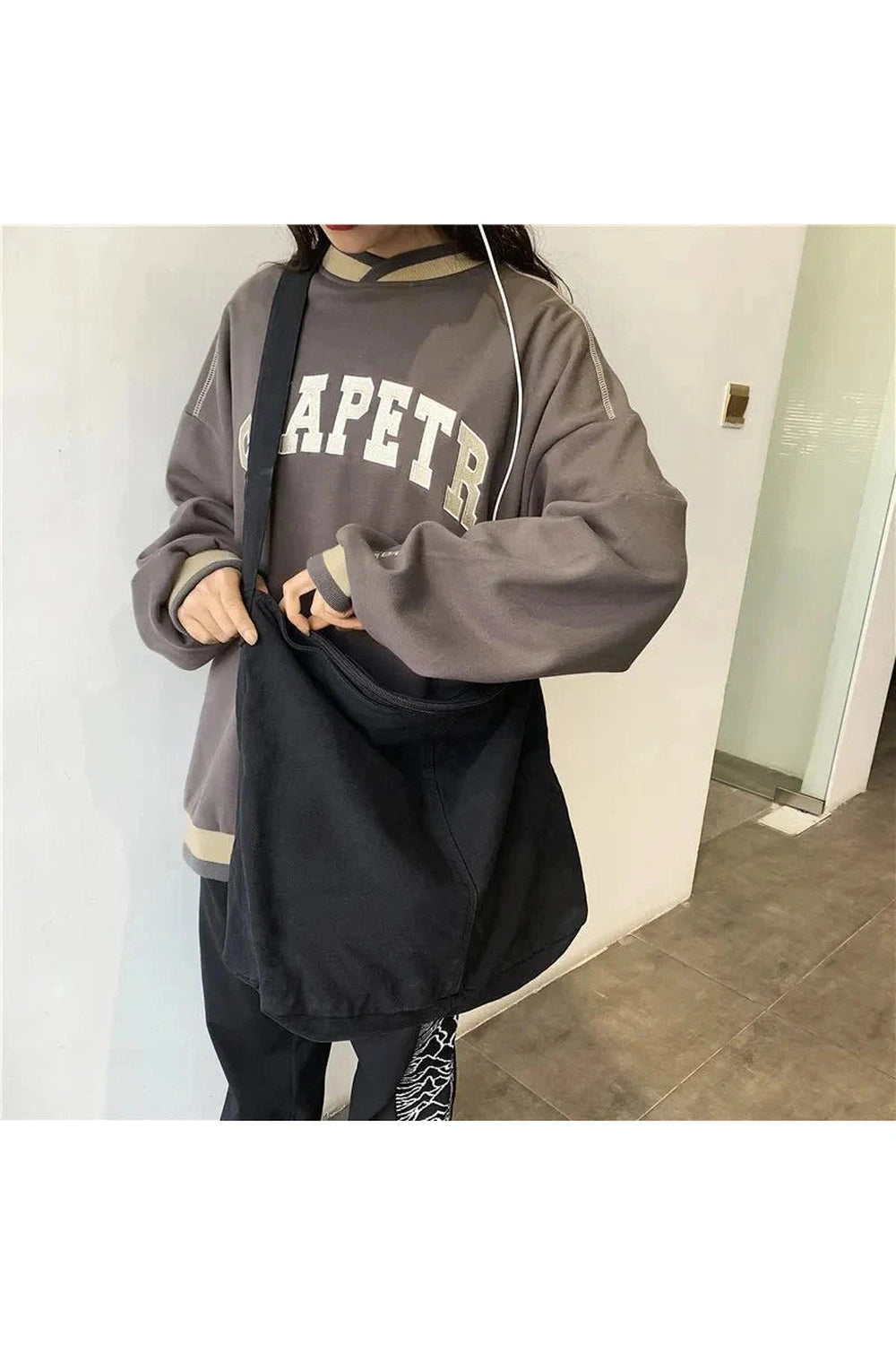 Y2k Large Canvas Shopper Handbags