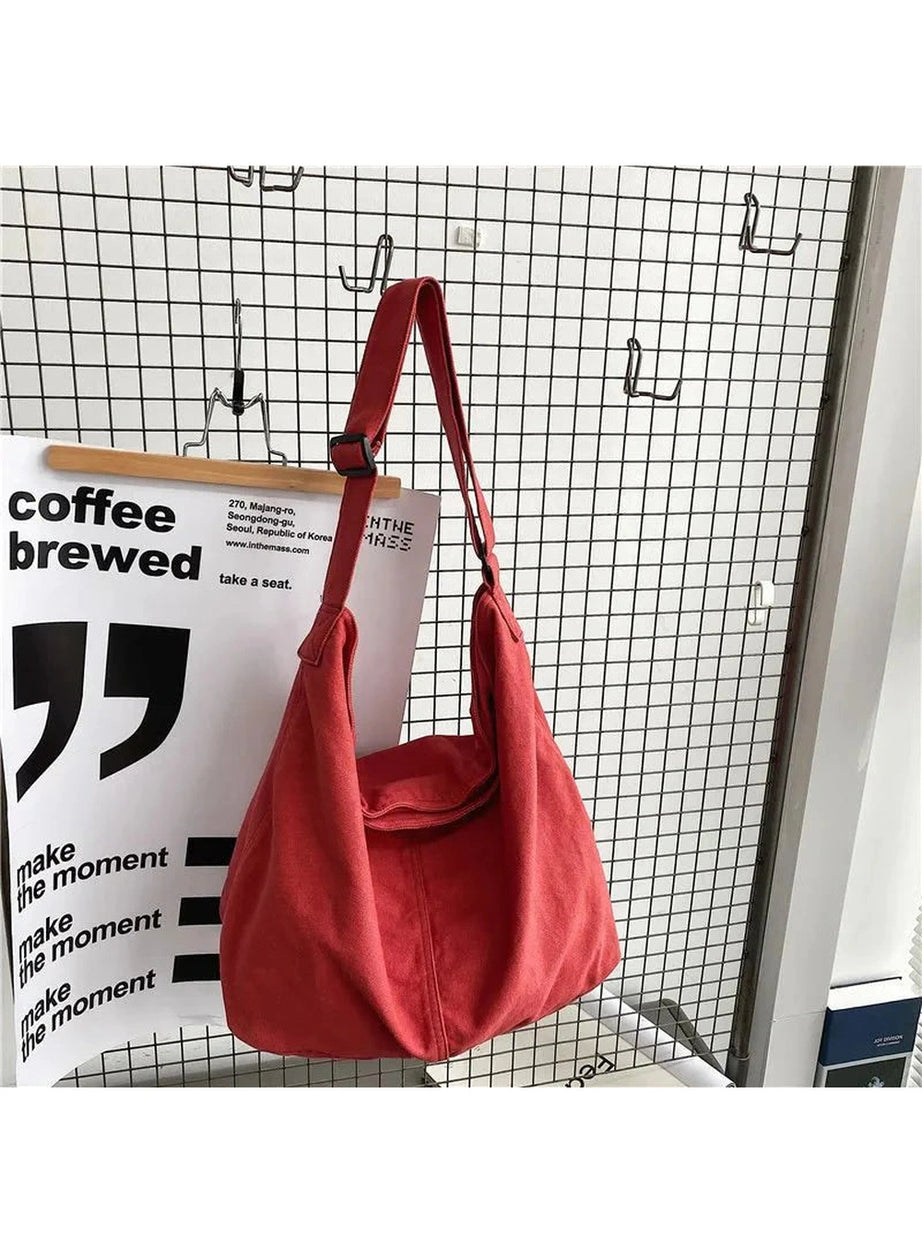 Y2k Large Canvas Shopper Handbags