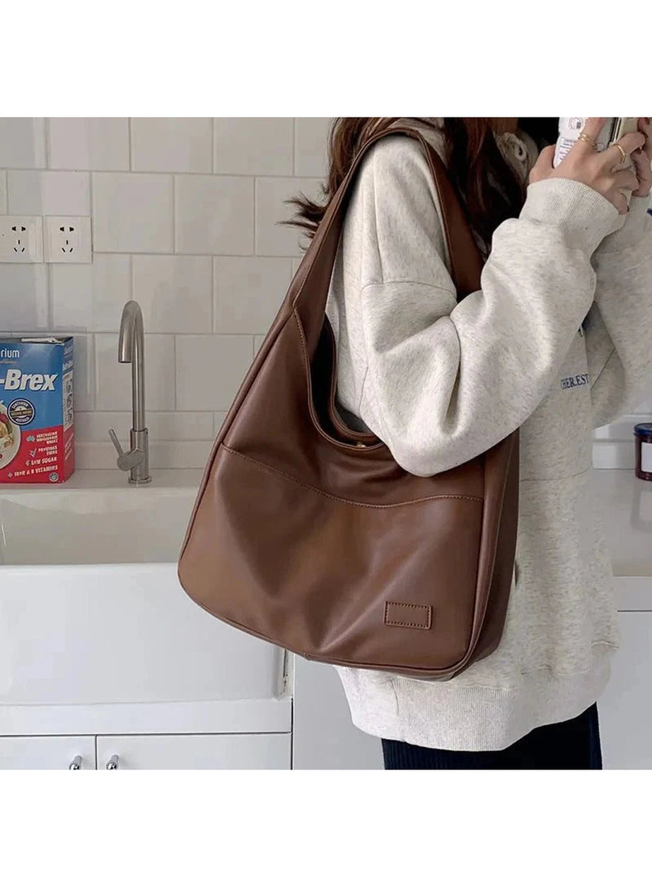 Y2k Large Casual Leather Handbag