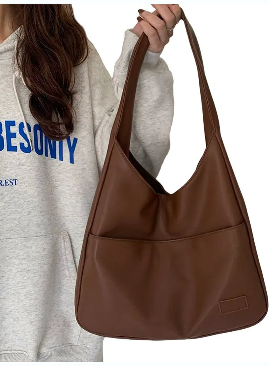 Y2k Large Casual Leather Handbag