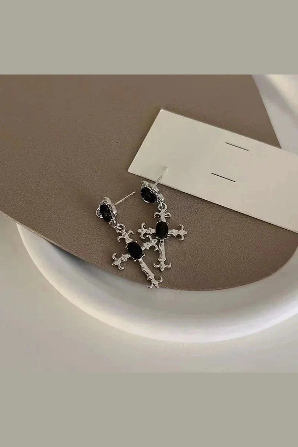 Y2k Large Cross Drill Jewel Earrings