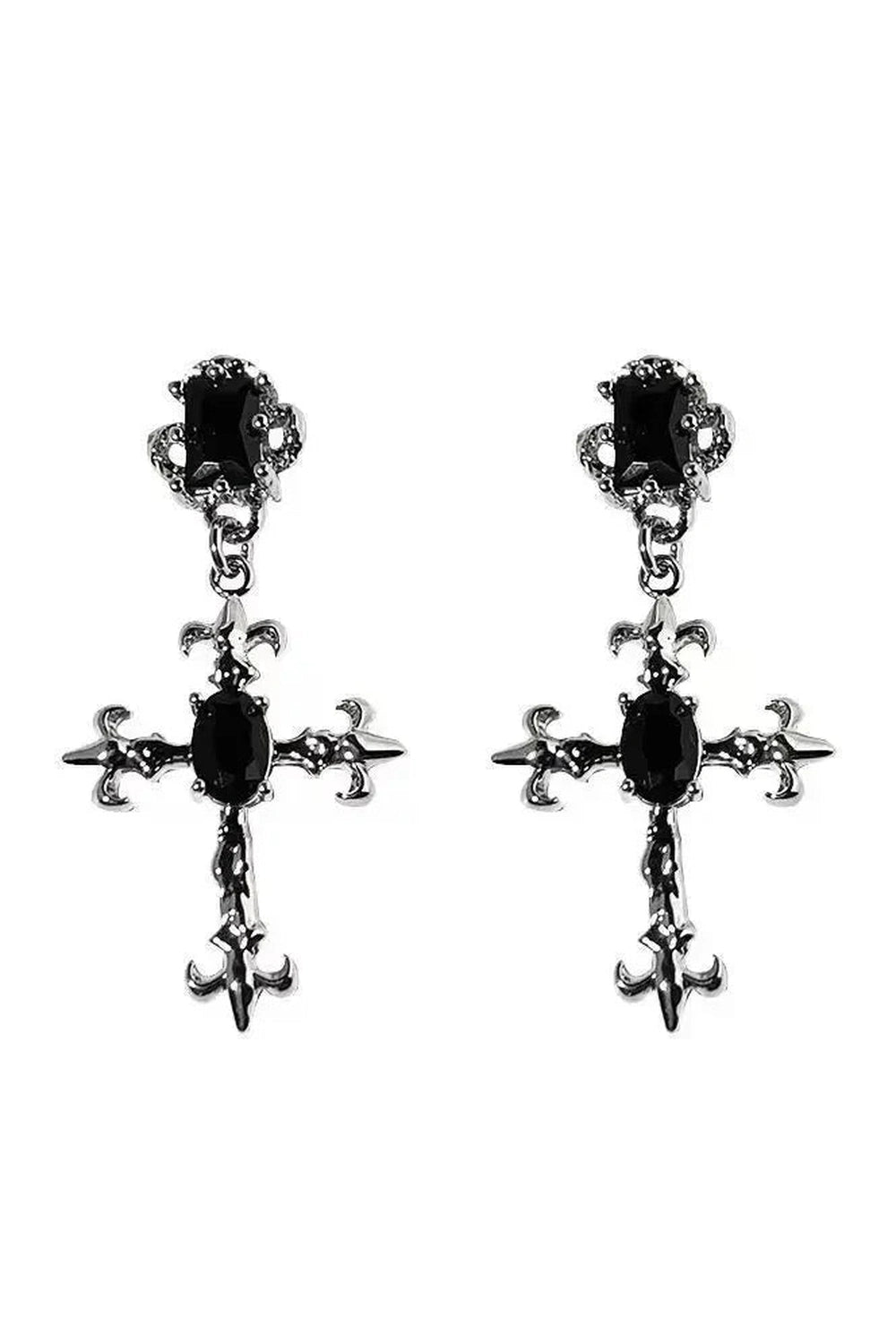 Y2k Large Cross Drill Jewel Earrings