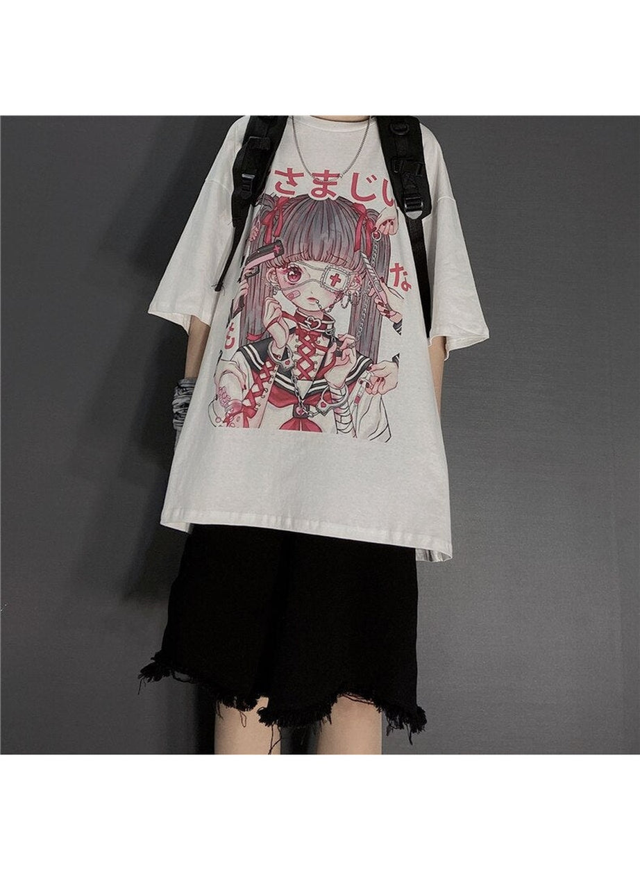 Y2k Large T-shirt with anime print