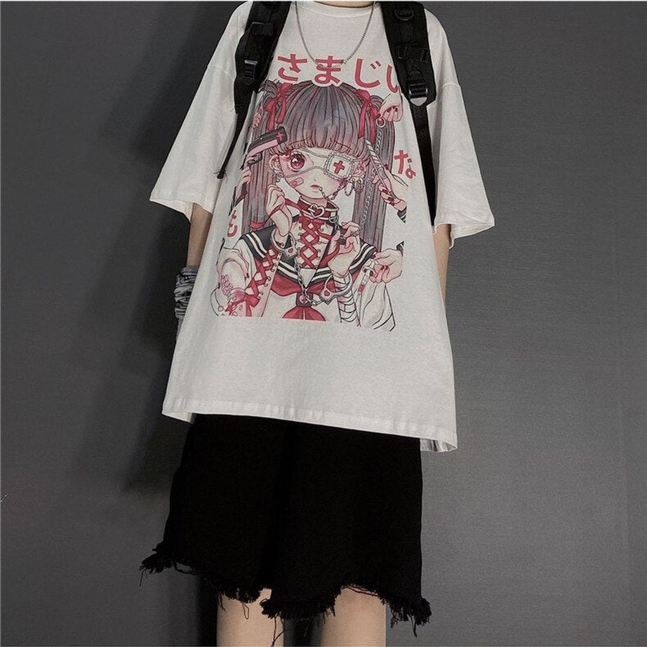 Y2k Large T-shirt with anime print