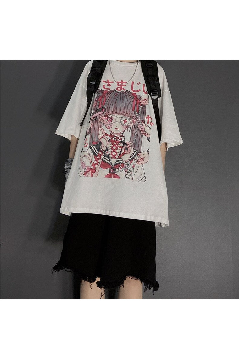 Y2k Large T-shirt with anime print