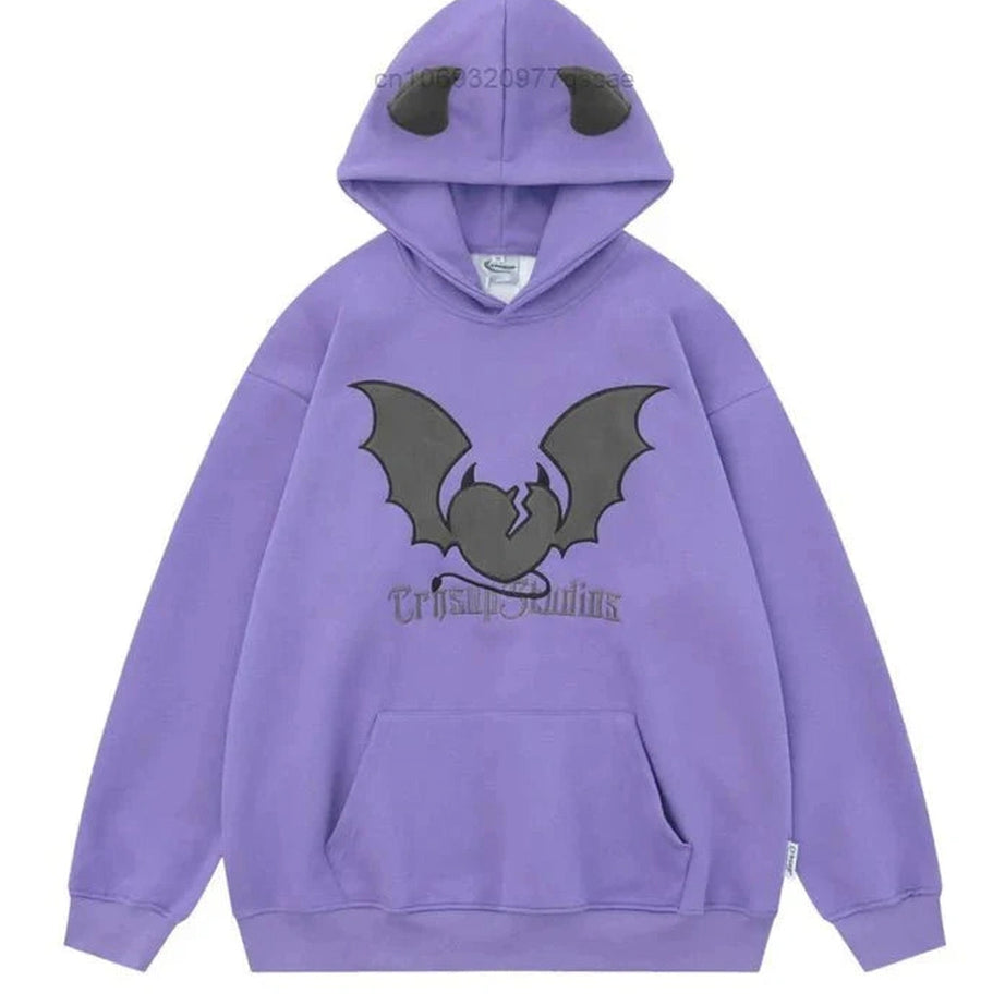 Y2k Lavender Winged Mystery Hoodie