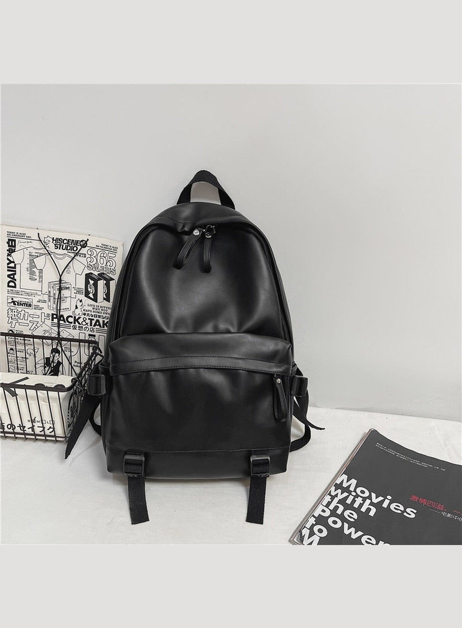Y2k Leather Rucksack School Backpack