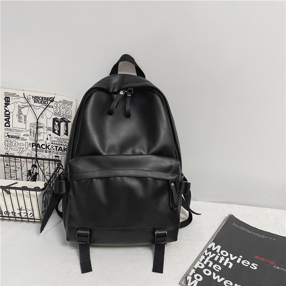 Y2k Leather Rucksack School Backpack