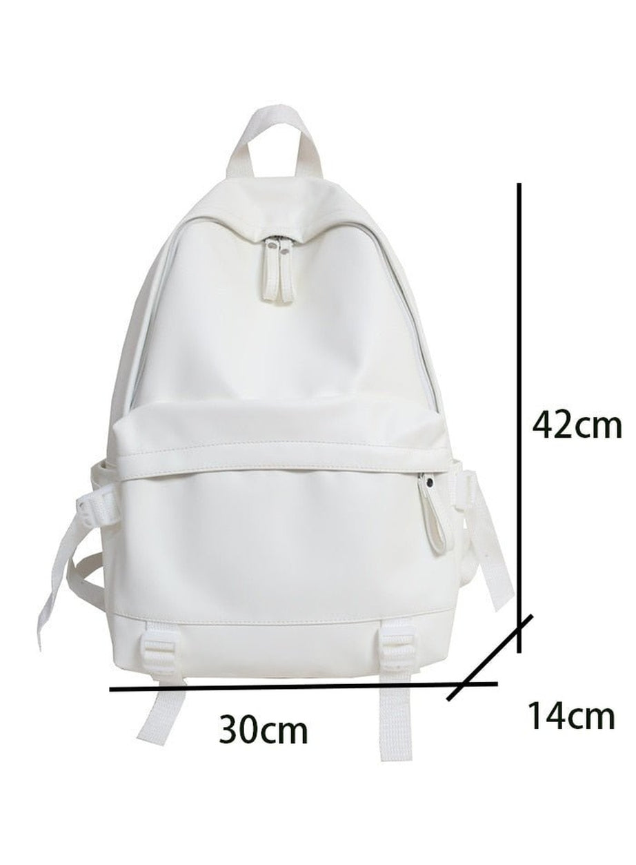 Y2k Leather Rucksack School Backpack