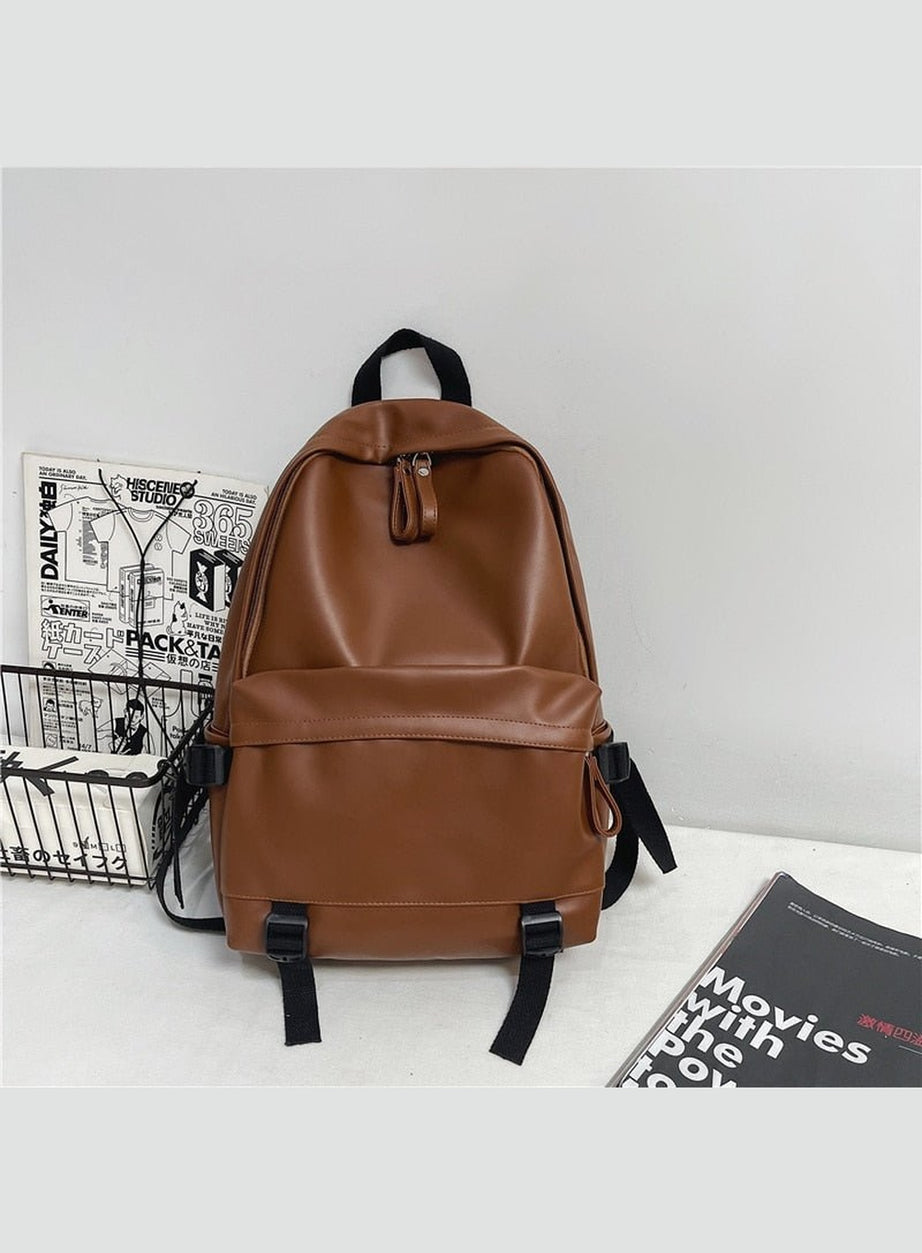Y2k Leather Rucksack School Backpack
