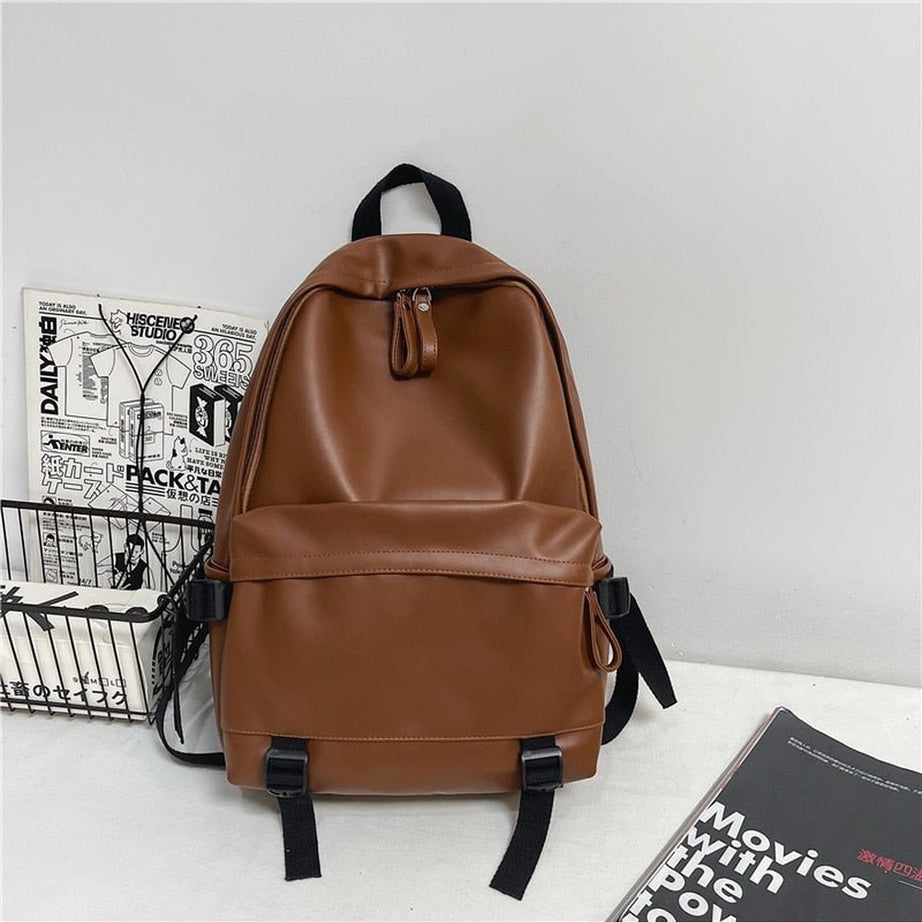 Y2k Leather Rucksack School Backpack