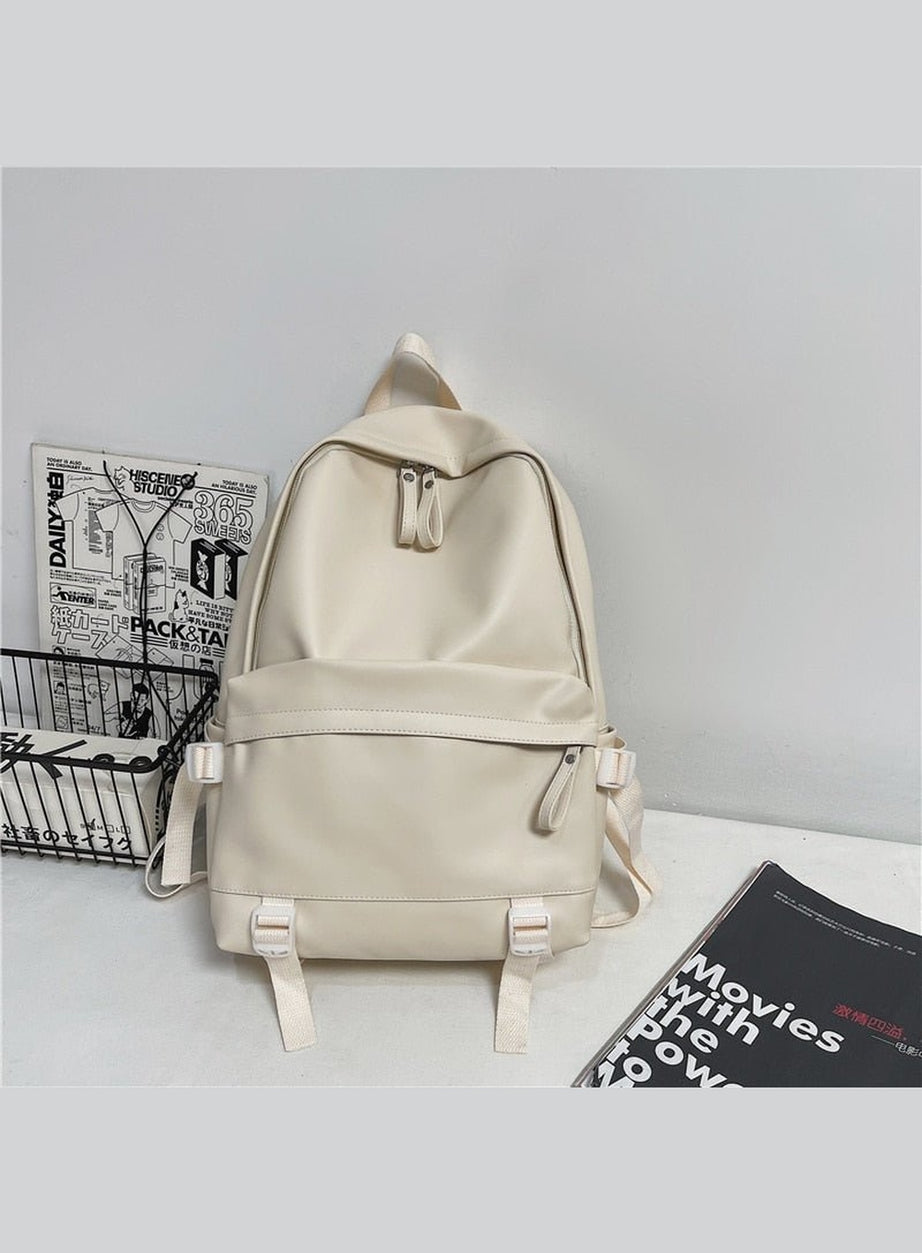 Y2k Leather Rucksack School Backpack