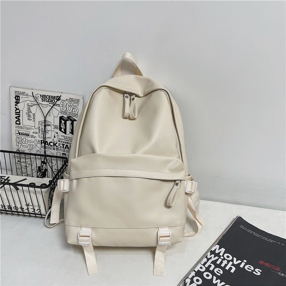 Y2k Leather Rucksack School Backpack