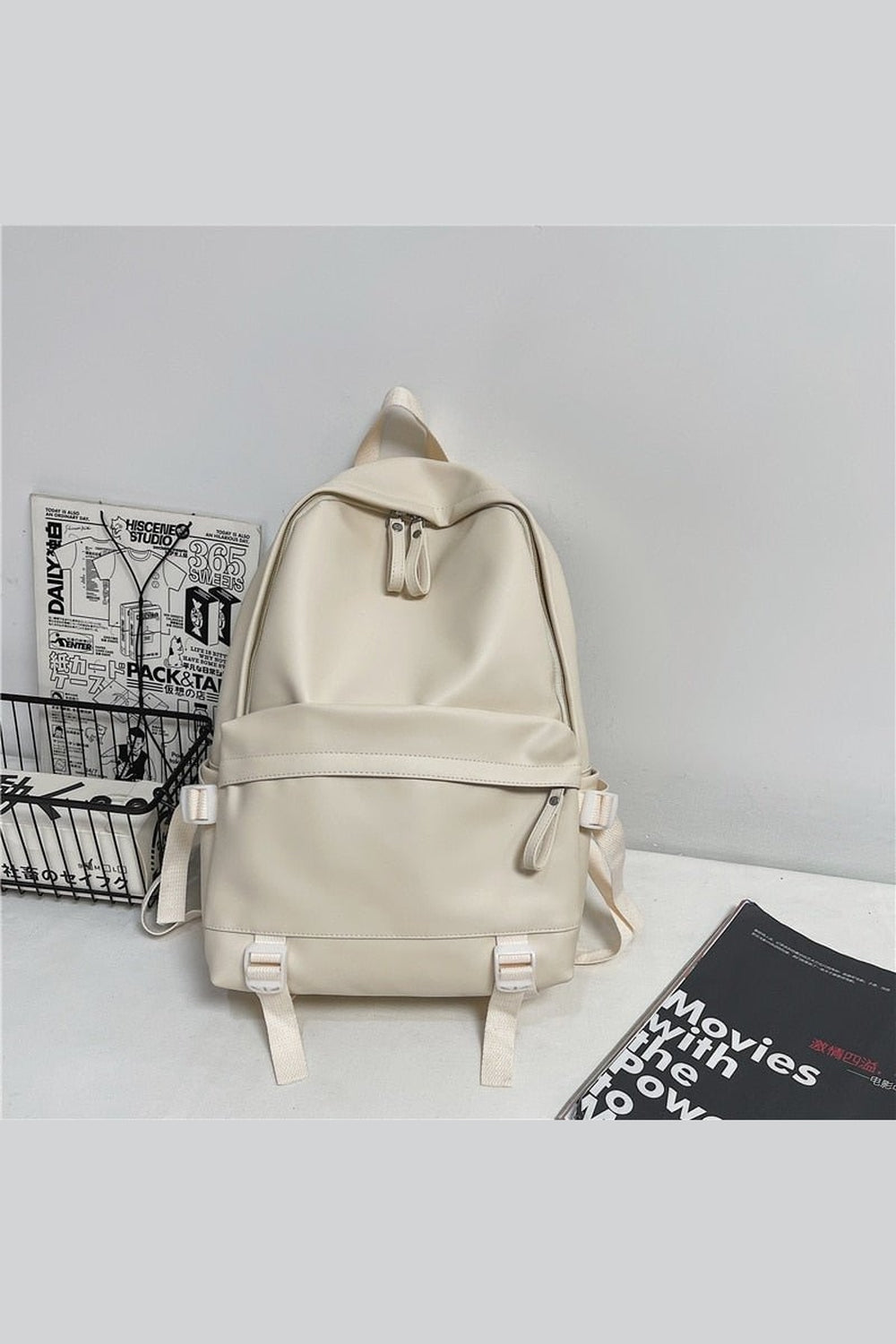 Y2k Leather Rucksack School Backpack