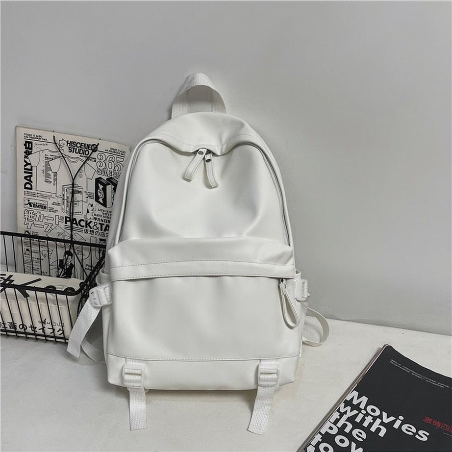 Y2k Leather Rucksack School Backpack