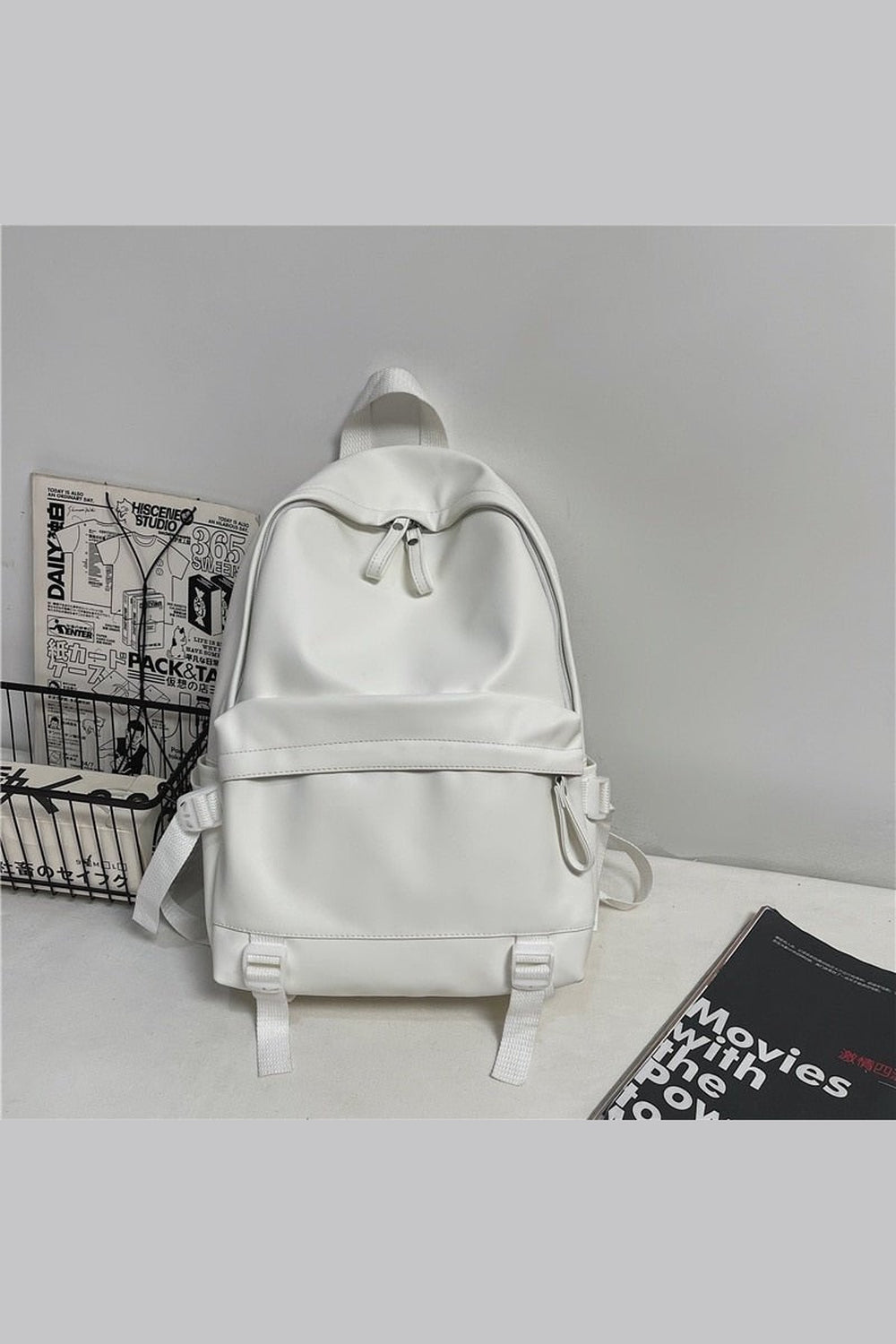 Y2k Leather Rucksack School Backpack