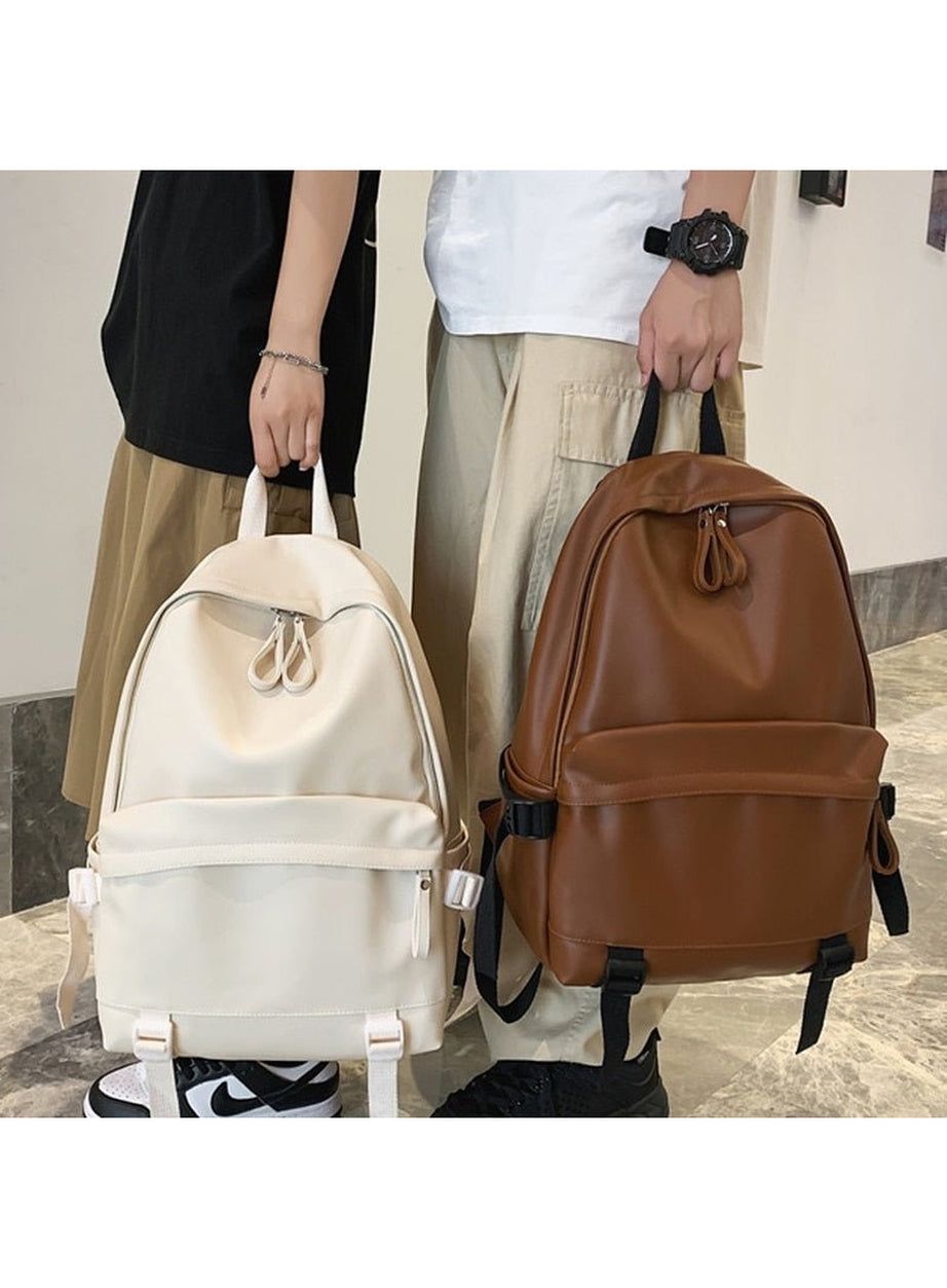 Y2k Leather Rucksack School Backpack