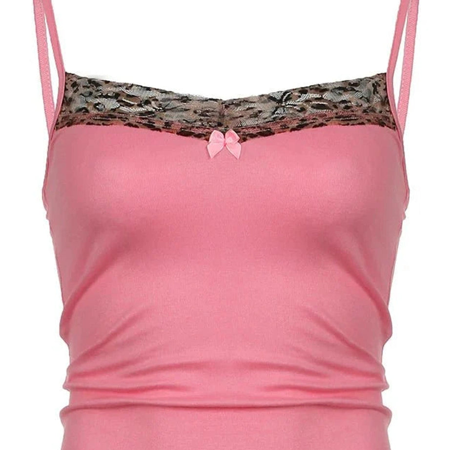 Y2k Leopard Print Cami Top