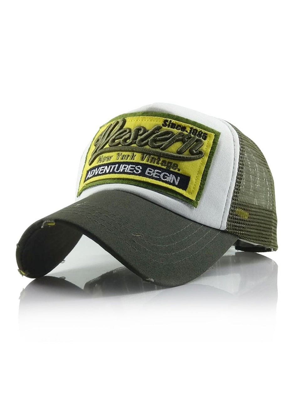 Y2k Letter Embroidery Mesh Baseball Cap