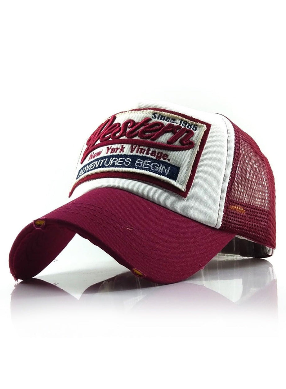 Y2k Letter Embroidery Mesh Baseball Cap