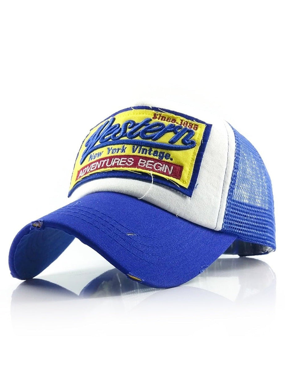 Y2k Letter Embroidery Mesh Baseball Cap