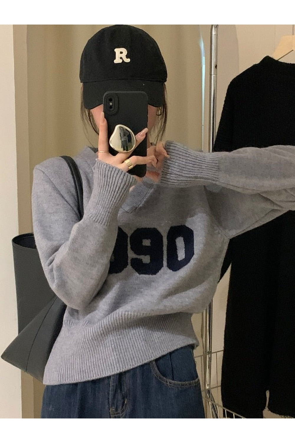 Y2k Letter Patchwork Sweater