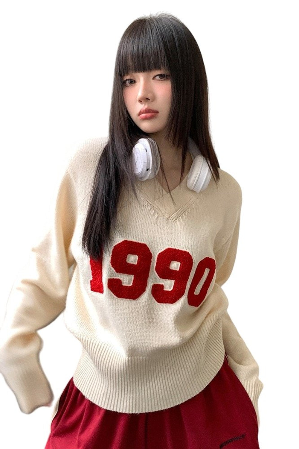 Y2k Letter Patchwork Sweater