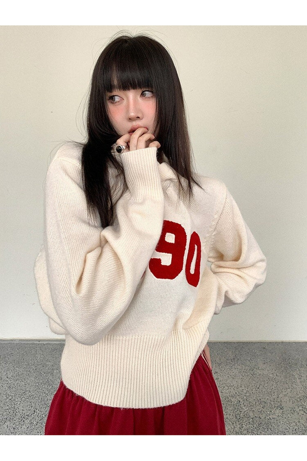 Y2k Letter Patchwork Sweater