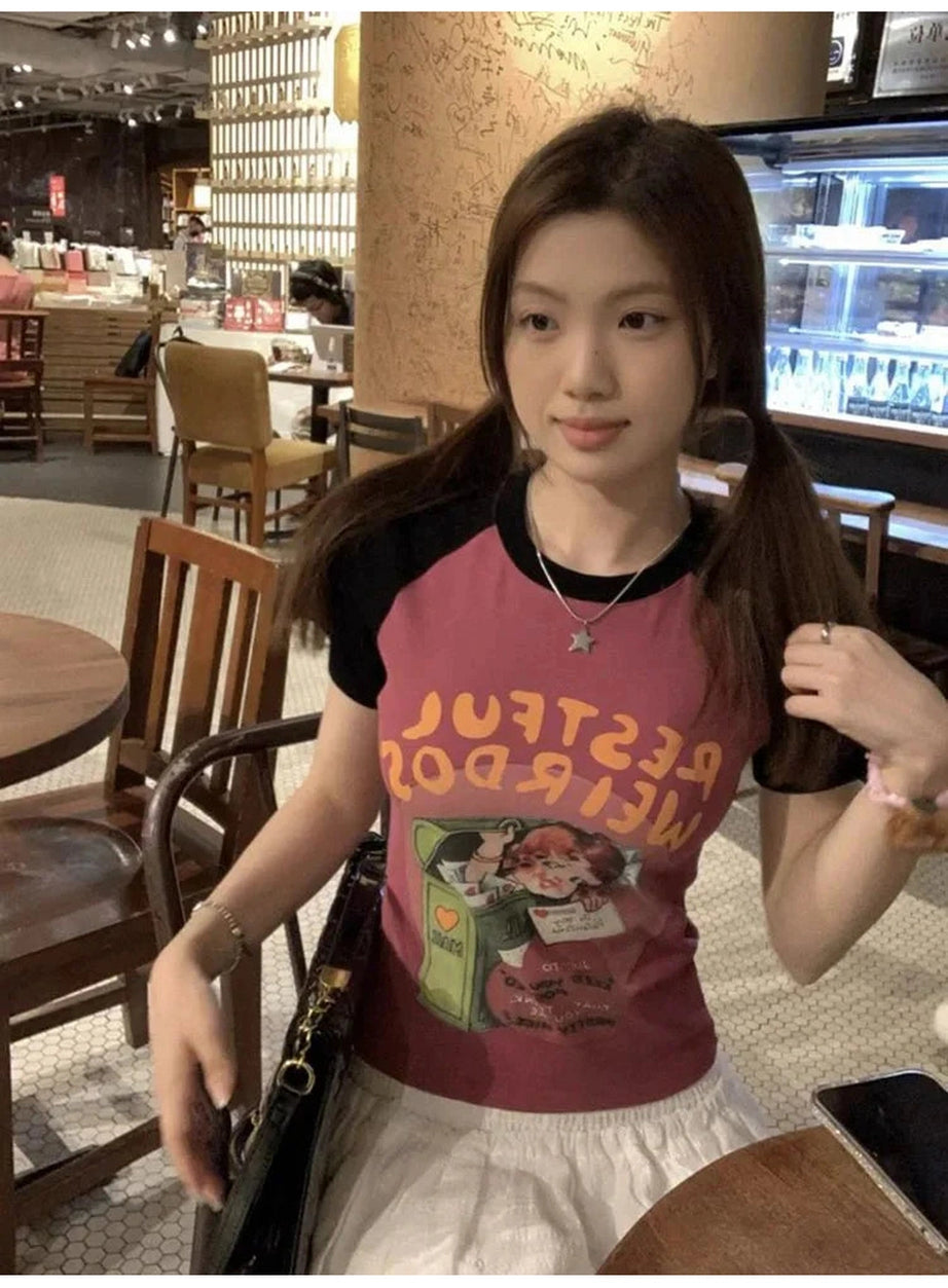 Y2k Letter Print Graphic T-Shirt