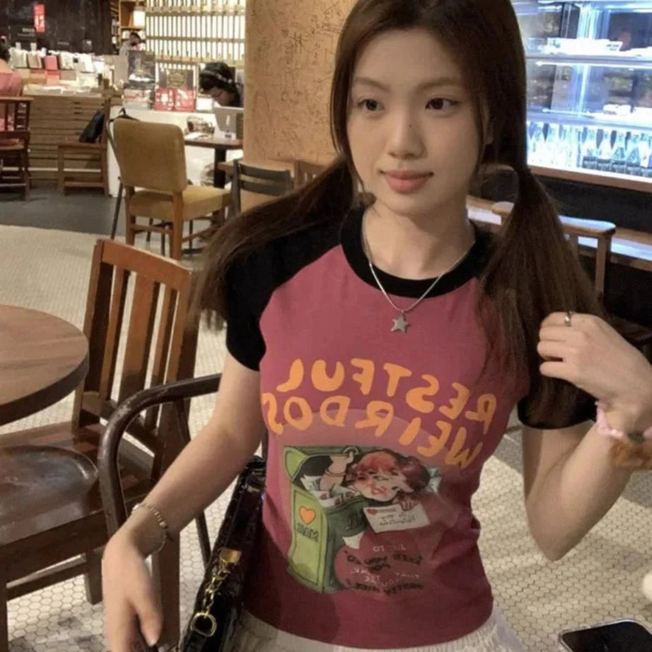 Y2k Letter Print Graphic T-Shirt