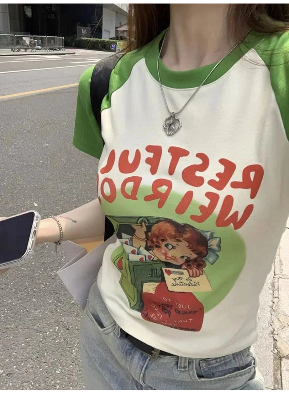 Y2k Letter Print Graphic T-Shirt