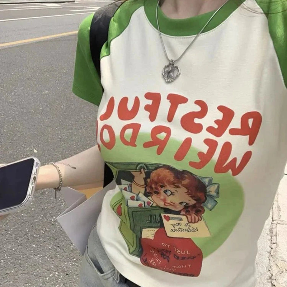 Y2k Letter Print Graphic T-Shirt