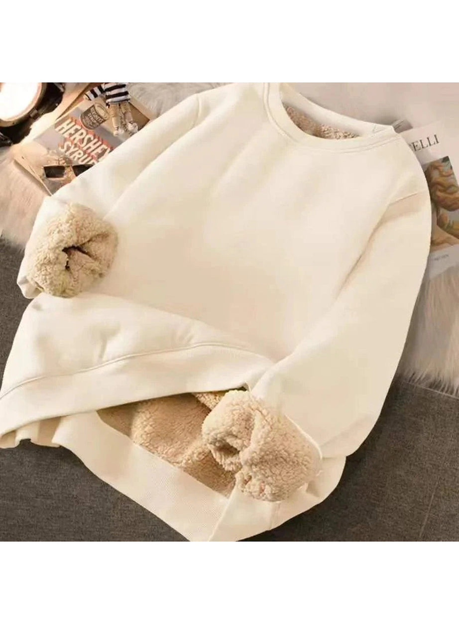 Y2k Letter Print Plush Hooded Sweatshirt