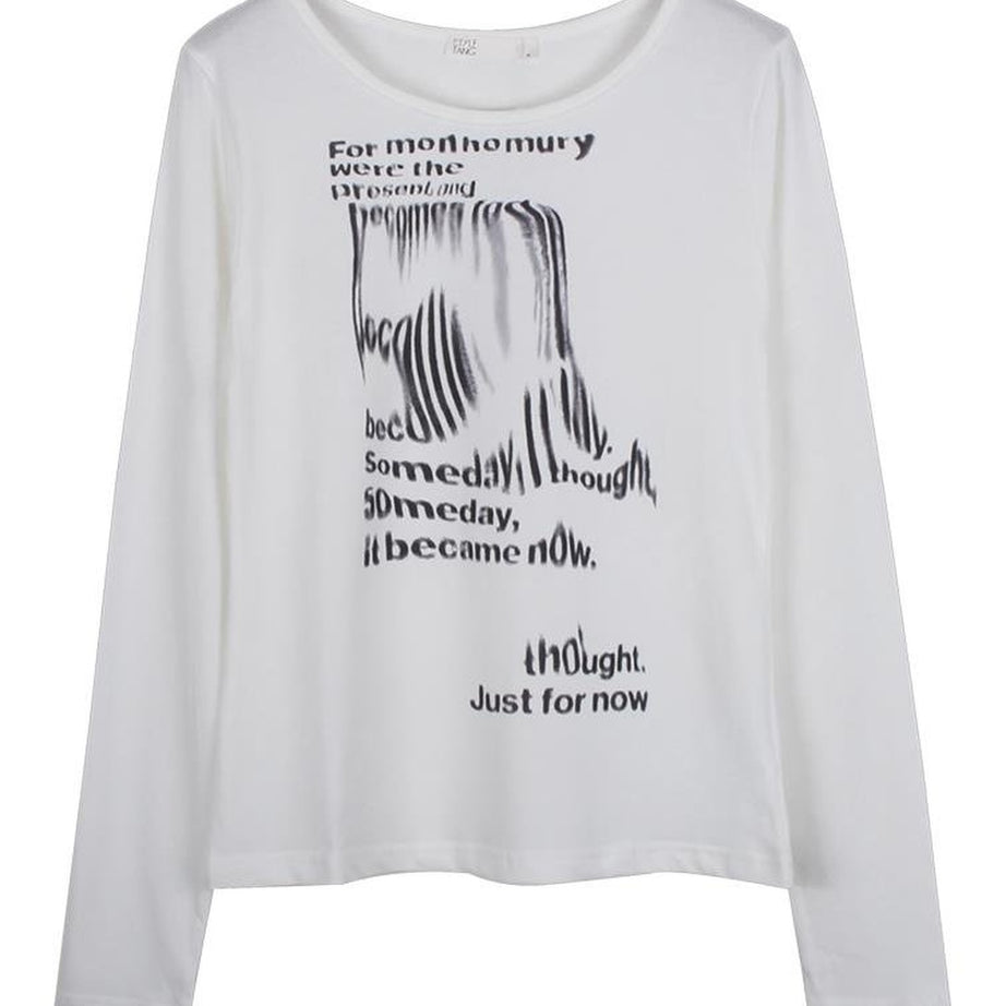 Y2k Letter Printing Long Sleeve T-Shirt