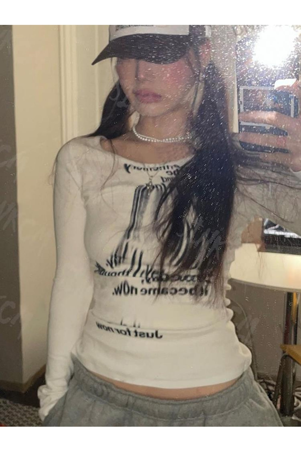 Y2k Letter Printing Long Sleeve T-Shirt