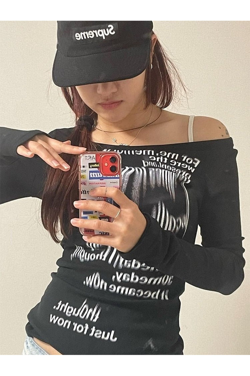 Y2k Letter Printing Long Sleeve T-Shirt